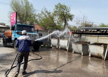 Әл-фараби ауданында дезинфекциялық тазалау жұмыстары жүргізілуде