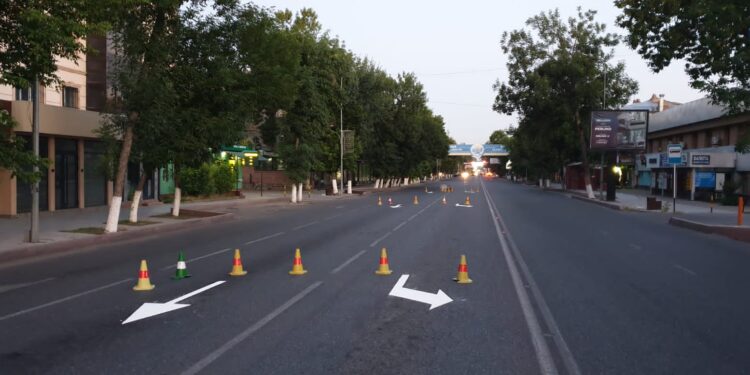 Жол таңба сызықтарын жаңарту жұмыстары жалғасуда