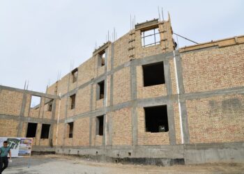 №45 мектепке жапсарлас ғимарат салынуда